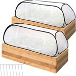 2Pcs Winter Garden Row Plants Covers - 45x22x16 Garden Raised Beds Vegetable Rows Covers - Cold-Proof Winter Pop Up Freeze Protection Accelerator Cover for Seedlings Flowers Snow Frost Protection