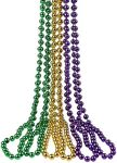 AOVNA Mardi Gras Beads Necklace Assorted Beaded Necklace Carnival Necklace Neon Colorful Pearl String for Costume Accessories (6)