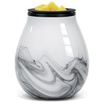 Art Glass Electric Wax Melter Warmer - Warmer for Scented Wax Wax Burner Melter Fragrance Oil Wax Melt Warmer, 7 Colors Changing Led Night Lights for Home Office Bedroom Living Room Decor & Gift