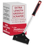 Flat Top Grill Scraper, 15.5" Long Griddle Scraper Tool, 5.5" Replaceable Blade Kitchen Scraper, Ideal for Cleaning & Grilling Accesories for Hotel & Restaurants, Diners, Bar by FryOilSaver Co. #90018