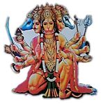 UNIq PANCHMUKHI Hanuman JI Glossy Finish Decal Sticker for Car Bike Laptop Bottle etc