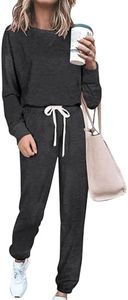 PRETTYGARDEN Women's Two Piece Outfits Casual Long Sleeve Pullover Tops And Jogger Pants Tracksuit Sets (Solid Dark Grey,Small)