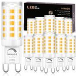 10 Pack G9 LED Bulb Dimmable 4W (40W Halogen Equivalent) 4000K Natural Daylight, winshine T4 Chandelier Light Bulbs G9 Bi Pin Base, No-Flicker 120V AC 360°Beam Angle