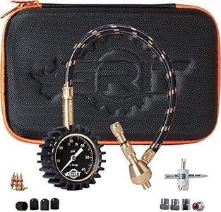 Grit Performance Tire Pressure Gauge (0-60 PSI) Heavy Duty, with Custom Foam Case, Chrome Caps & Valve Core Repair Tool, Rapid Air Pressure Gauge, Tire Deflators Offroad Accessories, 4x4 Tires