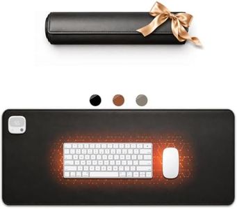 Heated Desk Pad, 31.5 x 13in Upgraded Heated Desk Mat, 5 Heat Levels, Black
