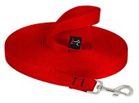 LupinePet Basics 3/4" Red 30-Foot Extra-Long Training Lead/Leash for Medium and Larger Dogs