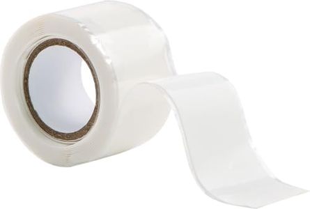 PackYard Self Fusing Silicone Tape 1 in x 5' White Waterproof Rubber Leak Proof Sealing Tape Silicone Rubber Self-amalgamating Tape for Emergency Hot and Cold Water Pipe Repairs and Tool Fixation