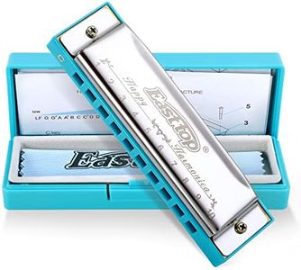 East top Harmonica, Diatonic 10 Holes C Key, Blues, for Beginner, Kids, Children, Students, Gift, with Case, Clean Cloth and Manual