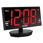 SHARP Digital Alarm Clock, 8.9" Ext