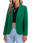 BETTE BOUTIK Womens Casual Blazers Long Sleeve Lapel Open Front Button Work Blazer Jackets with Pockets Green XXL