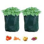 D.A.Y. Republic 2 Pack 42 Litre Potato Grow Bags, Ideal for Potatoes, Tomatoes, Carrots, Onions & All Other Vegetables and Herbs, Heavy Duty PVC Planting Pots with Handles