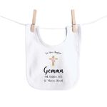 Crafted Memories - Personalised Baby Bib & Grow | Ideal for Christenings, Baptisms, Dedications | Custom Name | Soft 65% Polyester, 35% Cotton | Boys & Girls | CE Certified | Newborn