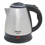 INALSA Electric Kettle 1.5 Liter with Stainless Steel Body - Kwik|Auto Shut Off & Boil Dry Protection Safety Features| Cordless Base & Cord Winder|Hot Water Kettle |Water Heater Jug, 1350 Watt