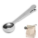 7Inch Coffee Scoop with Bag Clip,Coffee Spoon Measuring,for Ground Coffee and Beans,Stainless Steel