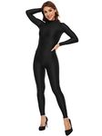 Kepblom Womens Turtleneck Long Sleeve Dance Unitard One Piece Full Bodysuit Costumes