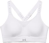 Under Armour Women's Limitless High Sports Bra, White (100)/Halo Gray, X-Small