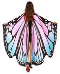 Big Girls Butterfly cape Soft Costume Wings for Dancing Prom Masquerade Halloween Party