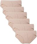 Kalon 6 Pack Women's Hipster Brief Nylon Spandex Underwear (3X-Large, Med. Beige)