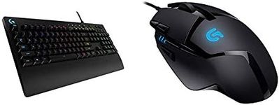 Logitech G213 Prodigy Gaming Keyboard, Black with G402 Gaming Mouse Hyperion Fury with 8 Programmable Buttons, Black