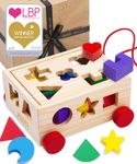 Jaques of London Wooden Shape Sorter for 1 year olds | Pull Along Wooden Toys for 1 2 3 Year Olds | Montessori Toddler Toys | Since 1795