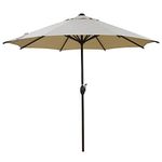 Abba Patio® 9 Ft Market Umbrella with Tilt and Crank, 100% Polyester 250gsm, Beige