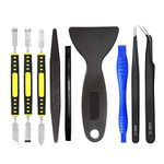 Professional Opening Pry Tool Repair Kit, Safe Non-Nylon,Steel Screen Opening Spudger and Anti-Static Tweezers for Cellphone iPhone Laptops Tablets and More