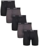 IZOD Men's 5 Pack Performance Boxer Brief, Black/Magnet/Black/Magnet/Black, S