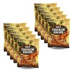 Dogaholic Max Chicken Bacon BBQ Strips Treats for Dogs - 130gm (Pack of 10) | Healthy & Highly Digestible Treat Suitable for All Breeds Size | Sold by Foodie Puppies with Free Key Ring