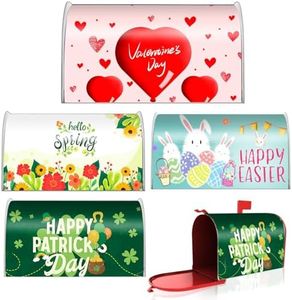 SENONAPO 4 Pcs St. Patrick's Day Mailbox Covers Magnetic Standard Size 18 x 21 Inch Easter Magnetic Mailbox Covers Spring Mailbox Cover Valentine's Day Post Letter Box Cover for Outdoor Garden Decor
