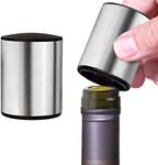 Vacuum Wine Stoppers - Vacuum Pump Wine Preserver - Leakproof Vacuum Wine Stopper - Resealable Wine Vacuum Stopper - Bottle Stoppers Vacuum for Freshness - Metal Vacuum Wine Cork - 2 Pack [Silver]