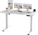 FLEXISPOT 140x80cm Electric Standing Desk Height Adjustable Desk Desktop Sit Stand Desk Stand Up Desk with Memory Smart Pannel (White Frame+White Desktop)