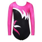 ZNYUNE Gymnastics Leotards for Girls Long Sleeve/Sleeveless Colorful Sparkle Athletic Ballet Dance Leotard for Kids 3-12 Years 197 Black 16A