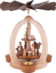 2-Tier Christmas Pyramid Nativity - Exclusive - 28 cm / 11 inch - Christmas Carousel - Erzgebirge Pyramid - 100% Made in Germany