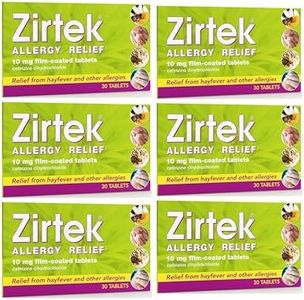 Zirtek Allergy Relief Cetirizine Antihistamine Tablets| Hayfever Tablets | 180 Allergy Tablets 10mg | 24 Hour Allergy Relief for Dust, Pets, Runny Nose & Hives | Adults and Children Over 6 Years