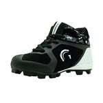 Guardian Baseball Youth High Top Baseball Cleats for Boys and Girls Softball Cleats - Size 12 Little Kid to 7 Big Kid, Black/Grey/White, 1 Little Kid