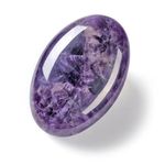 CrystalTears Amethyst Crystal Stone 2.4”Large Amethyst Healing Crystals Gemstone Natural Oval Pocket Plam Stone Worry Stone for Anxiety Stress Relief Meditation Reiki Healing Crystal Gifts