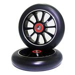 2Pcs Replacement 110 mm Pro Stunt Scooter Wheel with ABEC 9 Bearings Fit for MGP/Razor/Lucky Pro Scooters(Black)