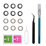 LNONLS 2 Pack 6Pcs OEM Back Rear Camera Glass Lens Cover Replacement for Samsung Galaxy A13 5G A136 4G A135 with Adhesive Preinstalled and Repair Toolkit Black（All Carriers