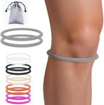 GREBIKE Patella Band for Knee Pain Relief, Patellar Tendon Support Strap for Tennis, Running, Jumpers, Soccer, Basketball and Hiking, Breathable & Lightweight Patella Stabilizer Knee Strap Brace Support for Women and Men, 2 PACK with Storage Bag (Grey)