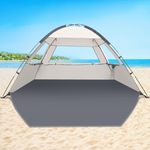 COMMOUDS Beach Tent Sun Shade for 3/4-5/6-7/8-10 Person, UPF 99+ Beach Sun Shelter Canopy Tent, Lightweight, Easy Set Up and Carry