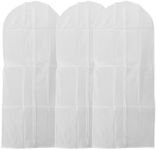 Garment Bags for Hanging Clothes, Set of 3 Suit Bags Dust-Resistant Clothes Cover Bags 80cm/100cm/120cm/140cm PEVA Breathable Clothes Protectors with Full Zipper for Closet Storage (60 * 120CM)