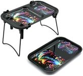 Foldable Metal Rolling Tray, 2pcs Large Coloful Multi-Purpose Metal 9.1 x 6.2 inches Table Kit with Rolling Trays Including Tools Packer Maker Colorful Mushroom Pattern (AO028-1)
