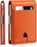 RUNBOX Slim Wallets for Men - Leather Money Clip Mens Wallet - RFID Blocking Front Pocket Bifold Wallet - Thin Credit Card Holder with Gift Box