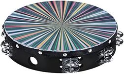 GuangTao kingTambourine 10 inch Reflective Hand Held Drum Double Row wooden tambourines are used for church KTV and adult party dance instruments