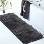 Walensee Large Bathroom Rug (24 x 72, Dark Grey) Extra Soft and Absorbent Shaggy Bathroom Mat Machine Washable Microfiber Bath Mat for Bathroom, Non Slip Bath Mat, Luxury Bathroom Floor Mats