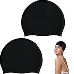 2 Pcs Swimming cap, Waterproof swimming cap, Silicone swimming cap, Women Men One Piece Swim cap, Unisex Swim Hats for Kids, Youths, Women and Men and Long Hair