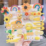 The Black Kite Hair Clips for Girls/Kids, Baby Hair Clips, Fruit Cartoon Animal Hair Pin for Kids, Girls Hair Accessories-Yellow (14 hair clips set / 1 Card)