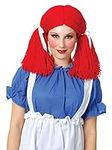 Charades Women's Rag Doll Wig, red,