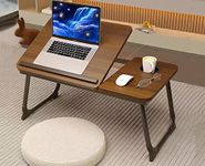 Laptop Desk for Bed,Asltoy Laptop Bed Tray Table,Foldable Lap Desk Stand Notebook Desk Adjustable Laptop Table for Bed Portable Notebook Bed Tray Lap Tablet with Cup Holder(Black Walnut)