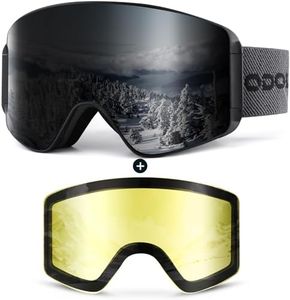 Odoland Kit de Lunettes de Ski Magnetique, Lunettes de Cylindrique avec Lentille Détachable, Masque de Snowboard Hommes et Femmes, Anti-UV400, Anti-Buée, Coupe-Vent